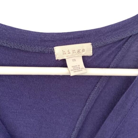 NWOT Hinge Navy Ruffle Cross Tee - Picture 5 of 6